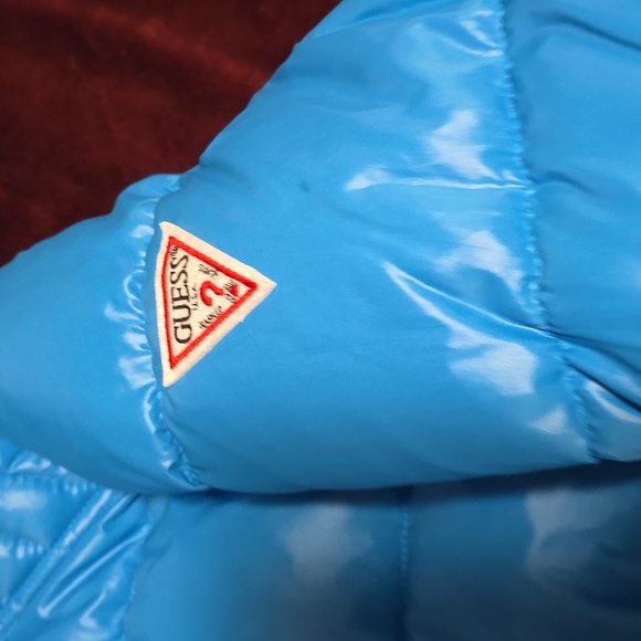 Guess | Jackets & Coats | Mens Guess Blue Puffer Jacket With Hood And ...